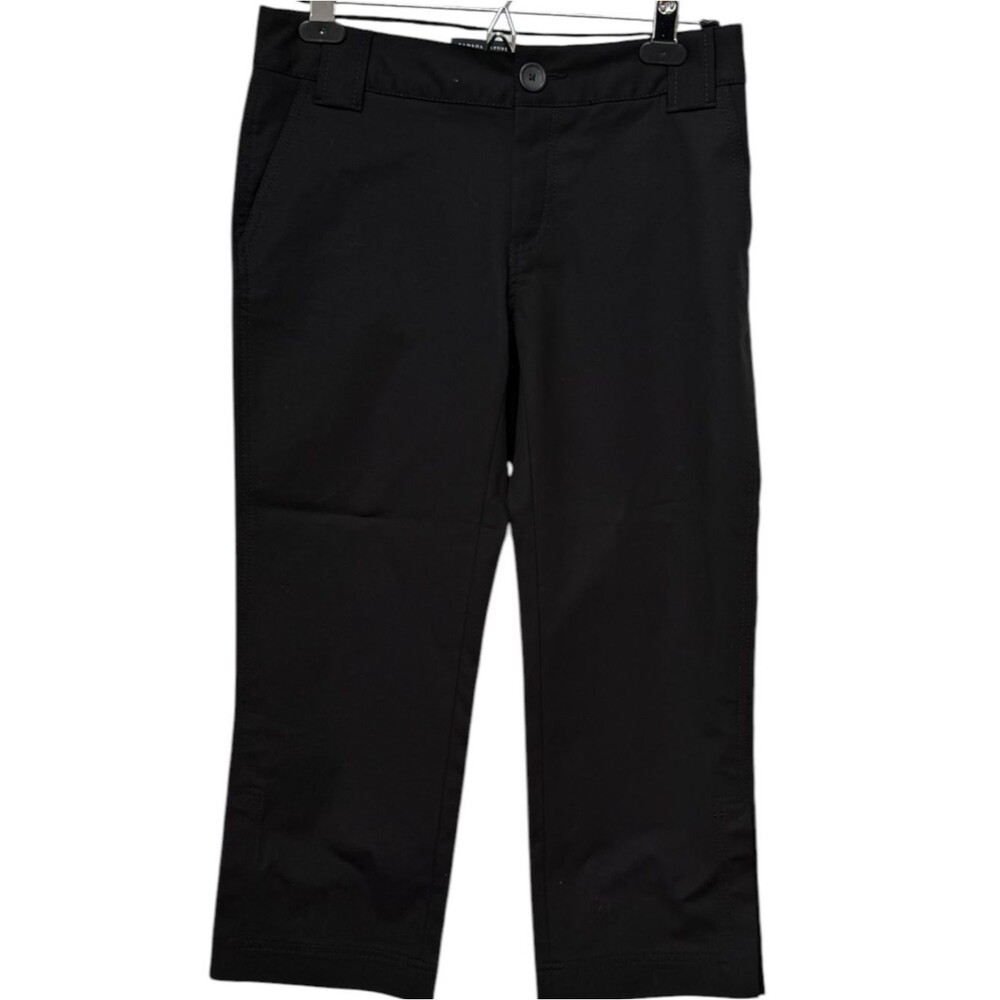 Banana Republic Martin Fit Sleek Straight Leg Black Stretch Trouser Pants. 4.